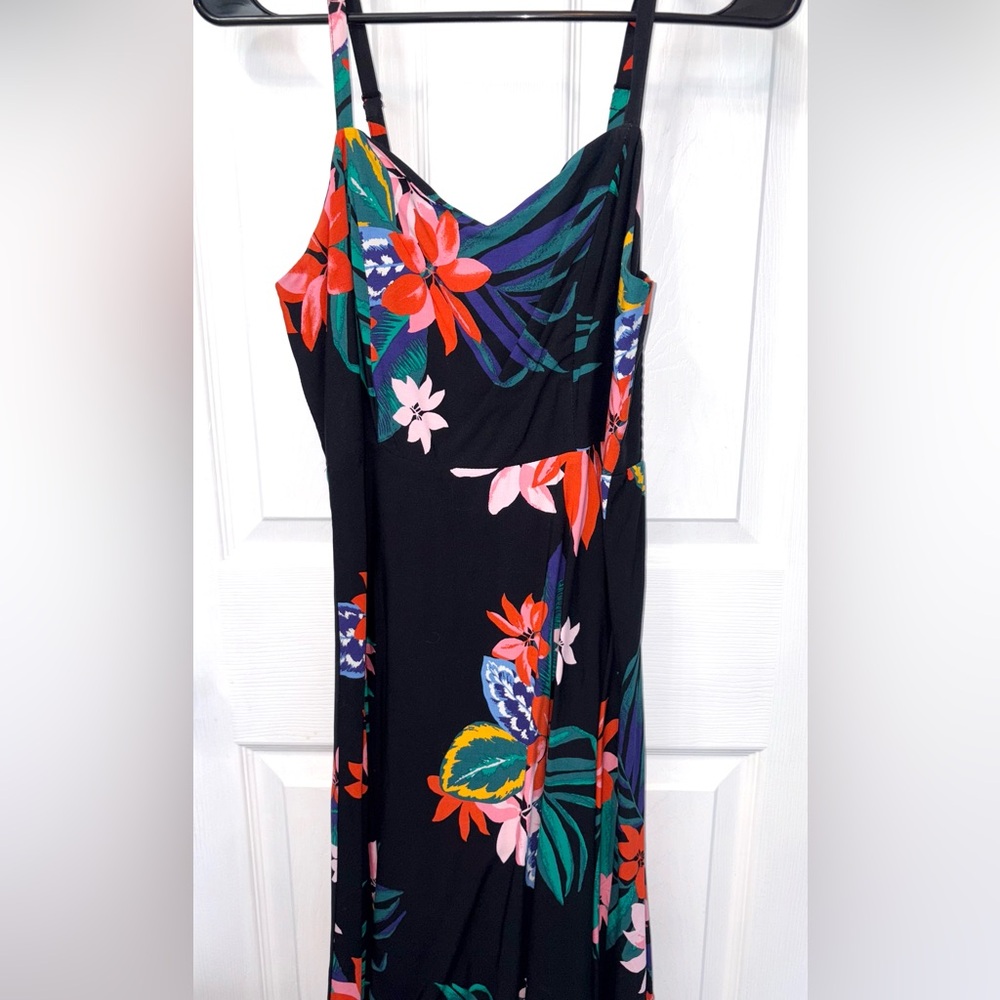 Old Navy Black One Shoulder Sundress with Orange Floral